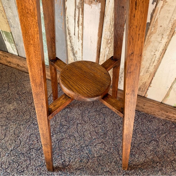 Antique Oak Plant stand solid wood - Picture 6 of 14